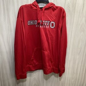 VARSITY Men's (Size XXL) Ohio State Long Sleeve Hooded Sweatshirt 100% Polyester